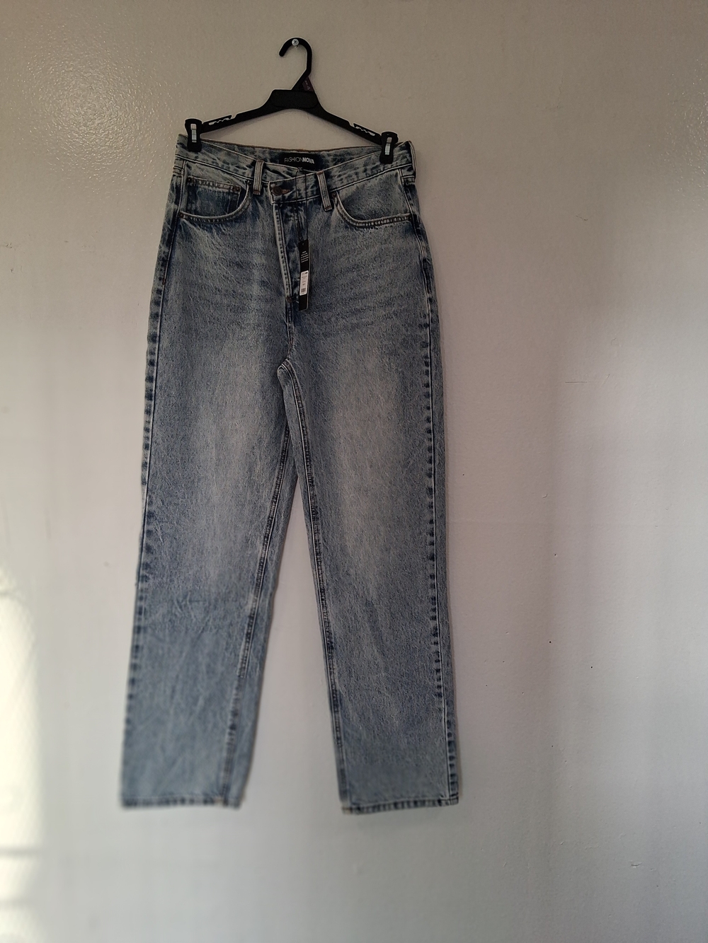 Fashion Nova Light Wash High-Rise Straight Leg Jeans